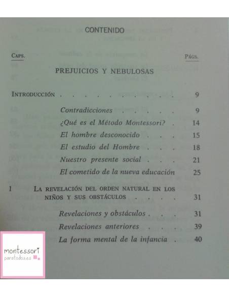 La formación del hombre - María Montessori Montessori Pierson Bibliografía de María Montessori