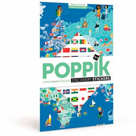 Poster adesivo grande - Bandiere del mondo