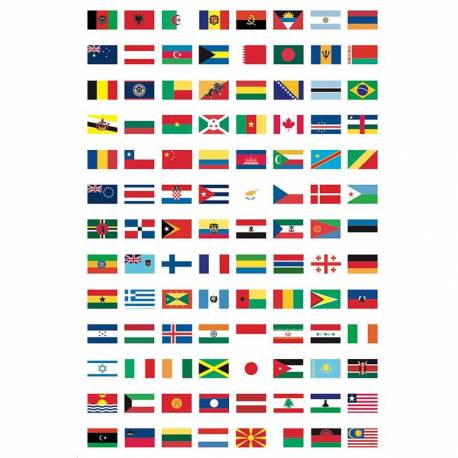 Poster adesivo grande - Bandiere del mondo