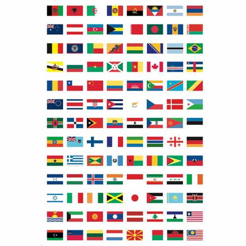 Gran póster de pegatinas - Banderas del Mundo  Geografía