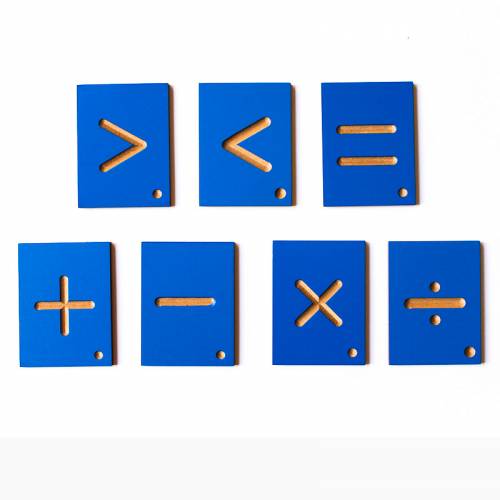 Lettere, numeri e segni in scanalatura su legno