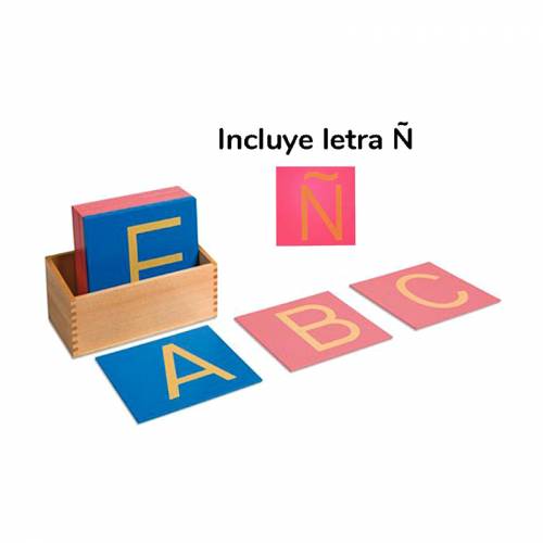 Letras de lija Mayúsculas Montessori con Ñ Montessori para todos Aprender a leer y escribir