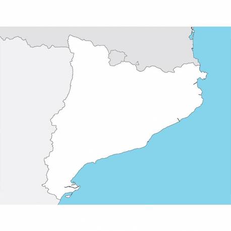 Mapa de Cataluña mudo en lona 65x50 Made in Spain Mapas de España