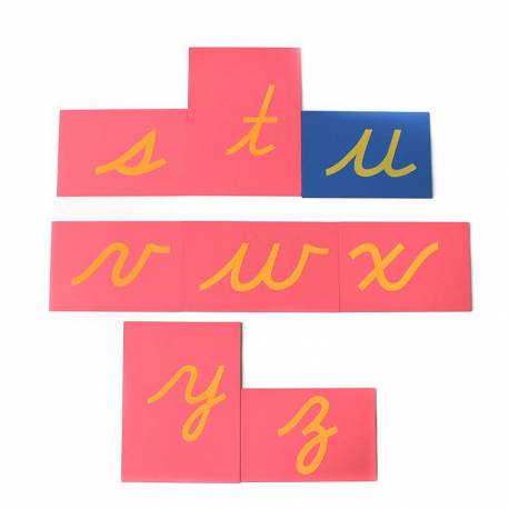 Letras de lija MINÚSCULAS CURSIVA con caja Montessori para todos Aprender a leer y escribir