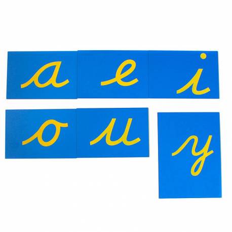 Letras de lija MINÚSCULAS CURSIVA con caja Montessori para todos Aprender a leer y escribir
