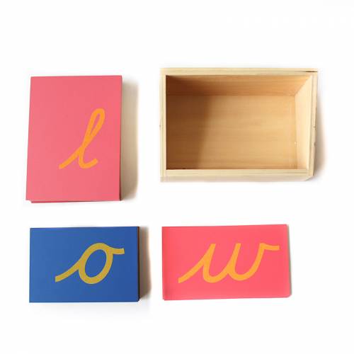 Letras de lija MINÚSCULAS CURSIVA con caja Montessori para todos Aprender a leer