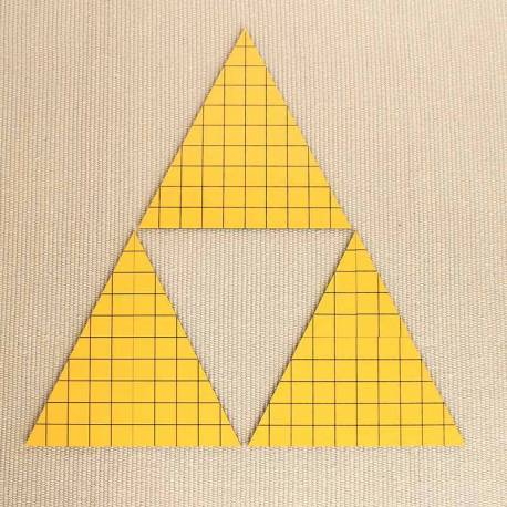 Triángulos amarillos para área* Montessori para todos Geometría y Álgebra