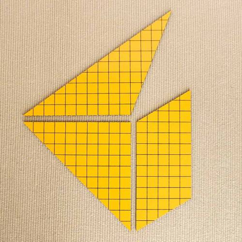 Triángulos amarillos para área* Montessori para todos Geometría y Álgebra