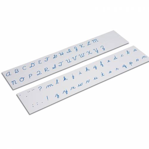Tarjetas Alfabeto Impreso US Cursiva - Azul Nienhuis Aprender a leer y escribir