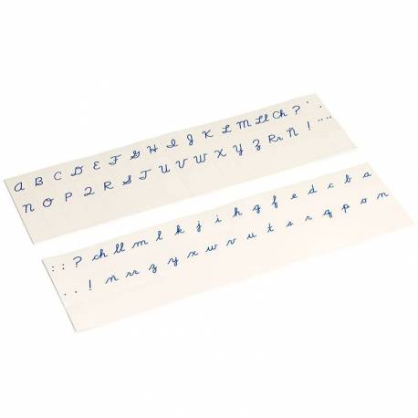 Tarjetas Alfabeto Impreso US Cursiva - Azul Nienhuis Aprender a leer y escribir