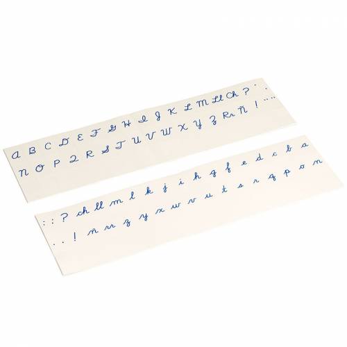 Tarjetas Alfabeto Impreso US Cursiva - Azul Nienhuis Aprender a leer y escribir