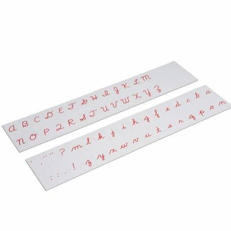 Carte alfabeto stampate US Cursiva - Rosso