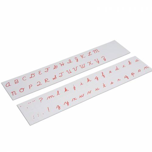 Carte alfabeto stampate US Cursiva - Rosso