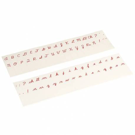 Tarjetas Alfabeto impreso US Cursiva - Rojo Nienhuis Aprender a leer y escribir 2
