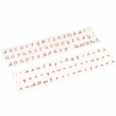 International Cursive Alphabet Cards - Rosso