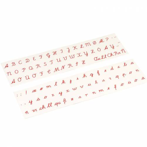 International Cursive Alphabet Cards - Rosso