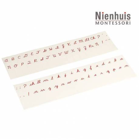 Tarjetas Alfabeto impreso US Cursiva - Rojo Nienhuis Aprender a escribir