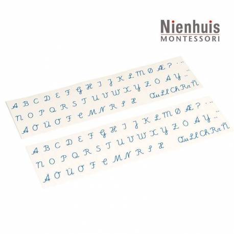 International Cursive Alphabet Cards - Blue