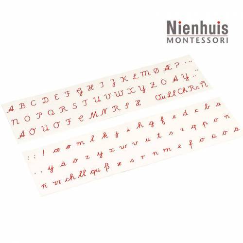 International Cursive Alphabet Cards - Rosso