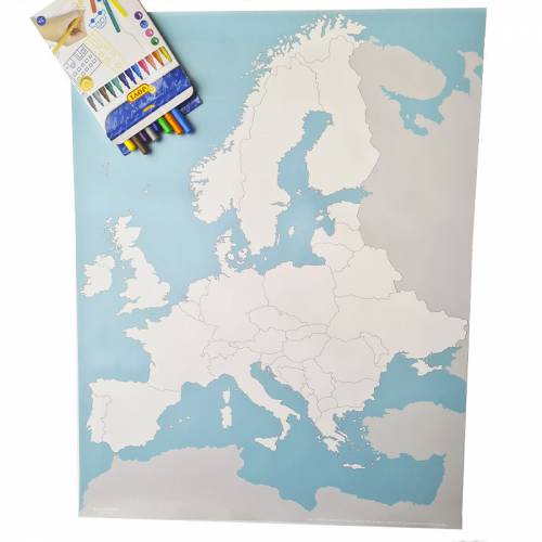 Mapa Político de Europa en lona 65 x 50 Made in Spain Continentes y países