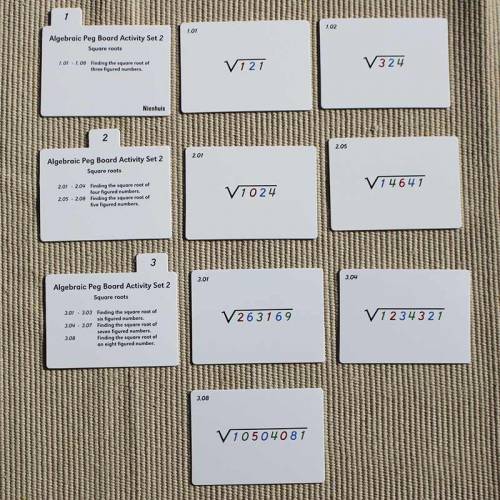 Tarjetas de actividades - Tabla perforada nº 2 (EN) Nienhuis Tarjetas Montessori