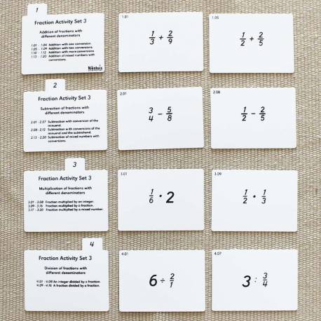 Tarjetas de actividades - Fracciones nº 3 (EN) Nienhuis Tarjetas Montessori 2