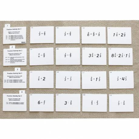 Tarjetas de actividades - Fracciones nº 3 (EN) Nienhuis Tarjetas Montessori