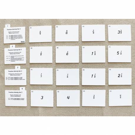 Tarjetas de actividades - Fracciones nº 3 (EN) Nienhuis Tarjetas Montessori