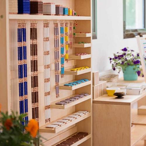 Gabinete completo de perlas montessori Montessori para todos Sistema Decimal