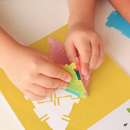 Juego de conexión de piezas translúcidas Miniland Geometría