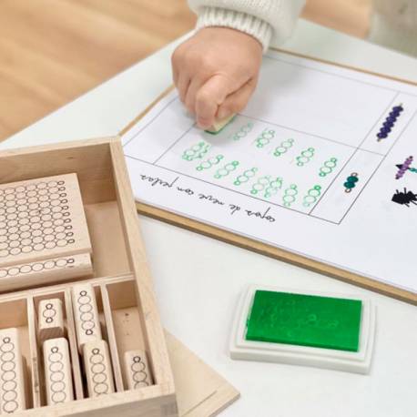 Sellos de Perlas Montessori Nienhuis Contar del 0 al 100