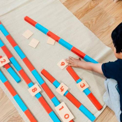 Barras rojas y azules 50 cm Montessori para todos Contar del 0 al 100