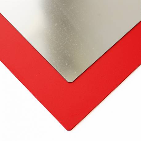 Specchio con base in schiuma rossa