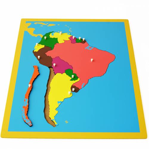 Mapa América del Sur Montessori para todos Continentes y países