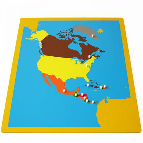 Mapa América del Norte Montessori para todos Geografía