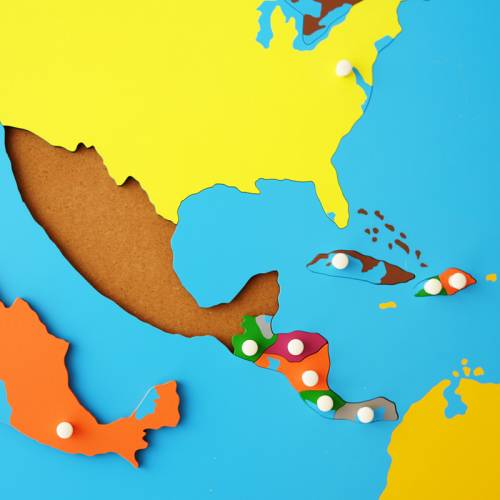 Mapa América del Norte Montessori para todos Continentes y países