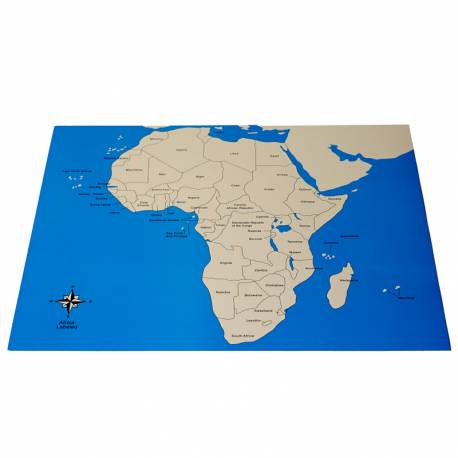 Lámina de África con nombres (EN) Montessori para todos Geografía
