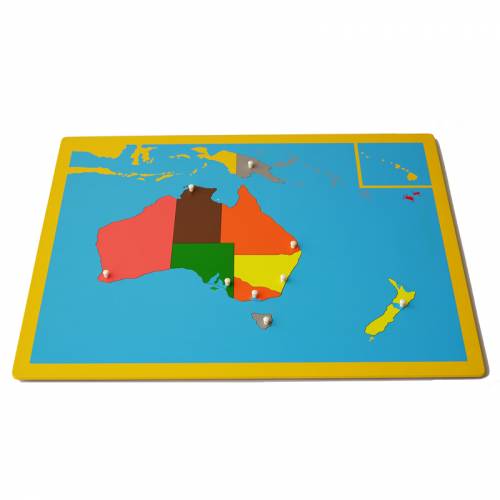 Mapa de Australia Montessori para todos Continentes y países