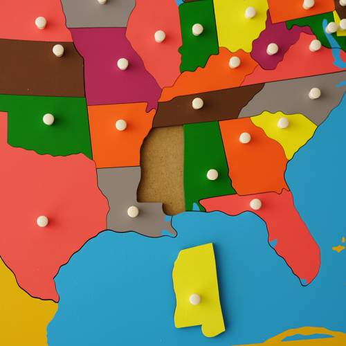 Mapa de EEUU Montessori para todos Continentes y países
