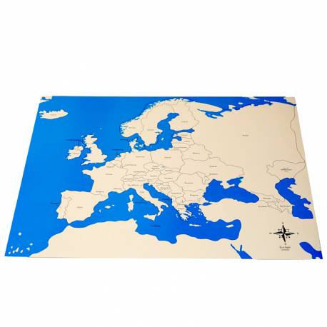 Lámina de Europa con nombres (EN) Montessori para todos Continentes y países