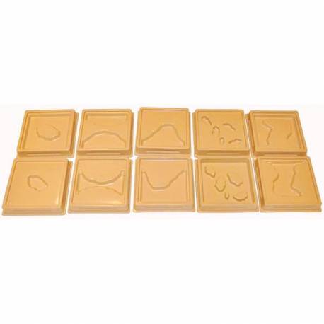 Bandejas accidentes geográficos (Pack de 5) Montessori para todos Geografía