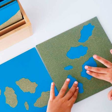 Accidentes geográficos lija Montessori para todos Geografía 2