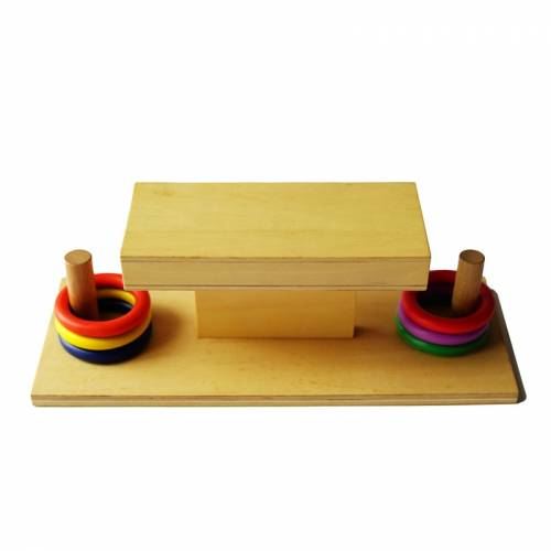 Caja de permanencia horizontal con anillos Montessori para todos De 1 a 3 años