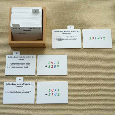 Tarjetas de actividades - Material Dorado (EN) Nienhuis Tarjetas Montessori