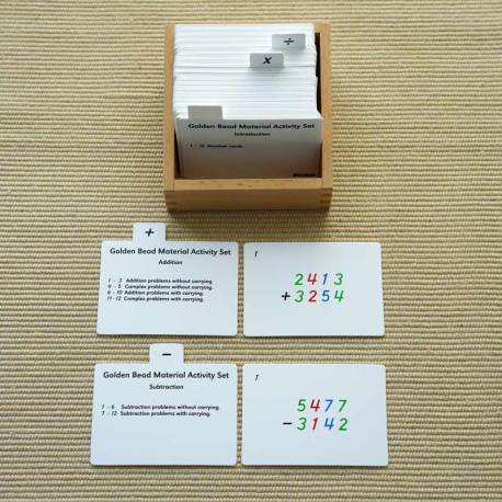 Tarjetas de actividades - Material Dorado (EN) Nienhuis Tarjetas Montessori
