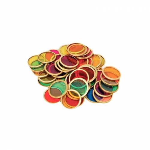100 discos de colores con aro metálico Commotion Mesa de Luz