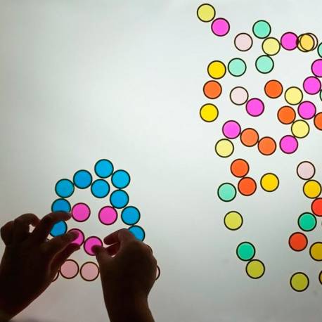 100 dischi di colore con anello in metallo