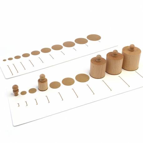 Tarjetas cilindros con botón Montessori para todos Sensorial