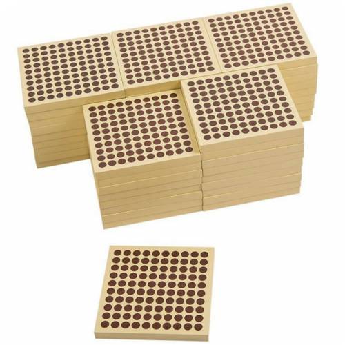 45 cuadrados de 100 en madera Montessori para todos Sistema Decimal
