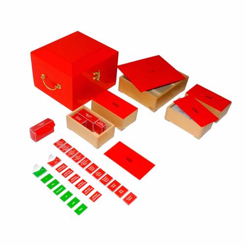 Gran cofre rojo Montessori de los verbos (EN) Nienhuis Gramática y Sintaxis